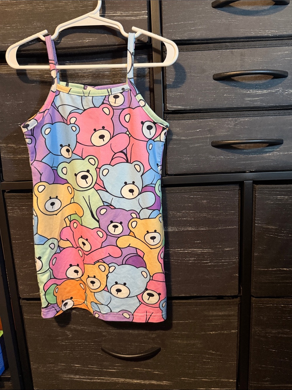 Colorful Teddy Bear Print Tank Dress